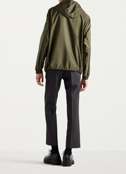 Prada Re-Nylon jack met capuchon en ritszakken - achterkant 3 legergroen