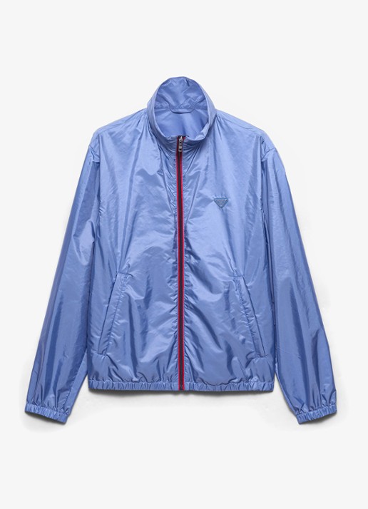 Prada Re-Nylon jack met ritszakken - voorkant 4 lichtblauw