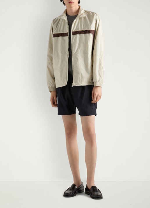 Prada Re-Nylon jack met steekzakken - voorkant 4 gebroken wit