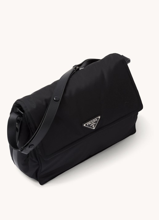 Prada Re-Nylon Large gewatteerde schoudertas - achterkant 7 zwart