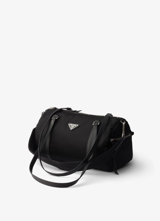 Prada Re-Nylon Large schoudertas met leren details - detail 3 zwart