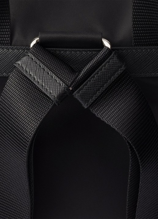 Prada Re-Nylon Medium rugzak met leren details - detail 3 diepzwart