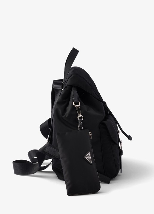 Prada Re-Nylon Medium rugzak met leren details - detail 3 zwart