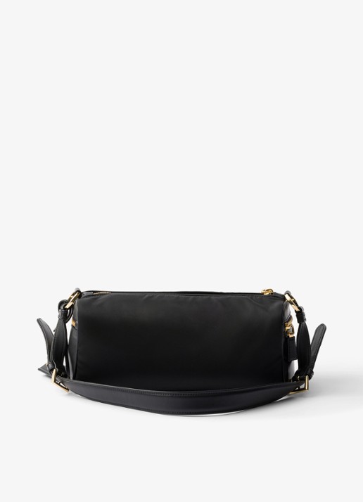 Prada Re-Nylon Medium schoudertas met leren details - achterkant 5 zwart