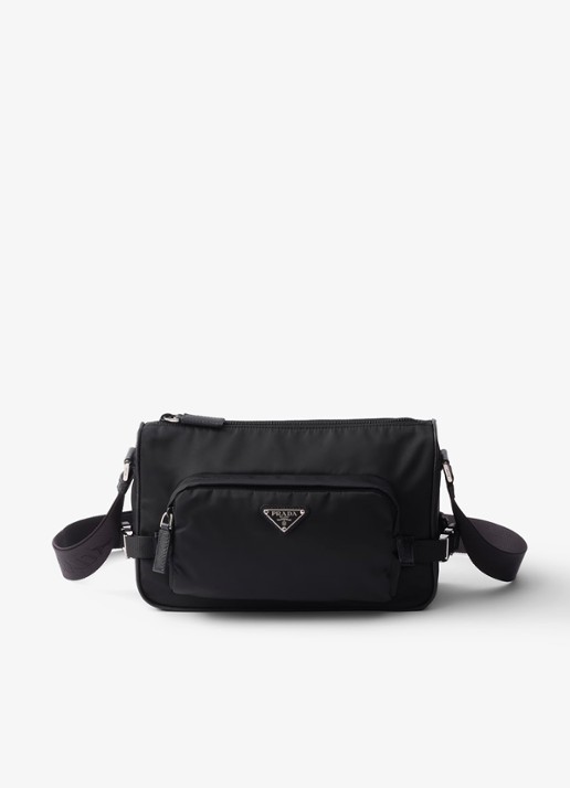 Prada Re-Nylon Medium schoudertas met leren details
