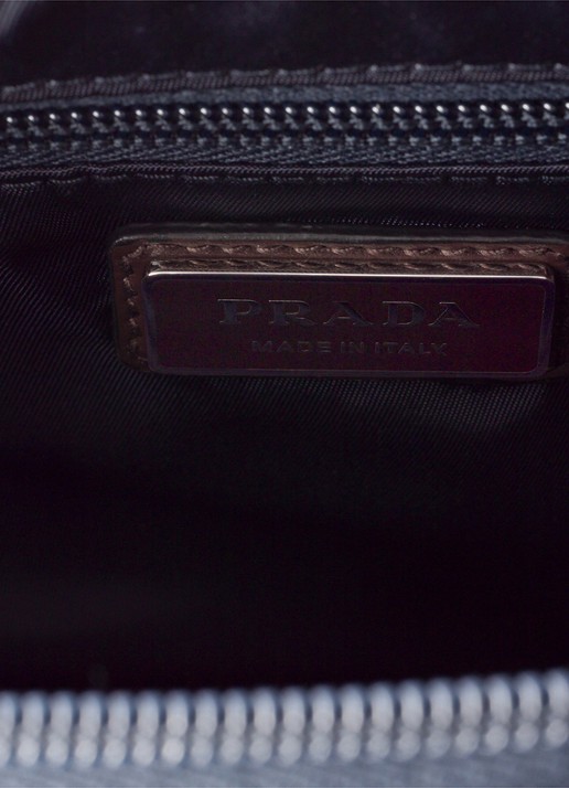 Prada Re-Nylon Medium schoudertas met leren details - detail 7 donkerblauw
