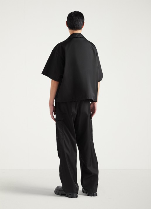 Prada Re-Nylon oversized fit overhemd met borstzak - achterkant 3 zwart