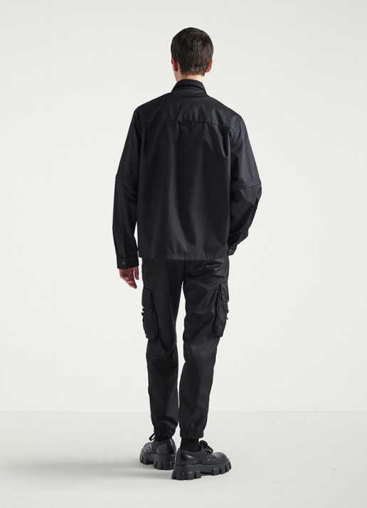 Prada Re-Nylon oversized fit overshirt met borstzakken - detail 2 zwart