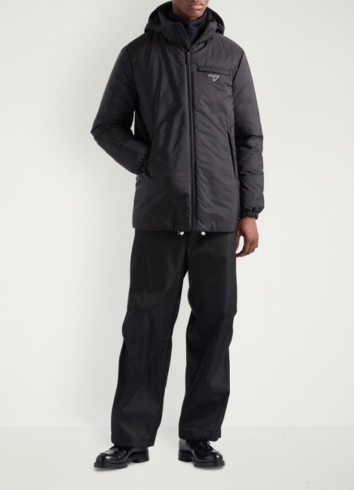 Prada Re-Nylon oversized gewatteerde jas met donsvulling
