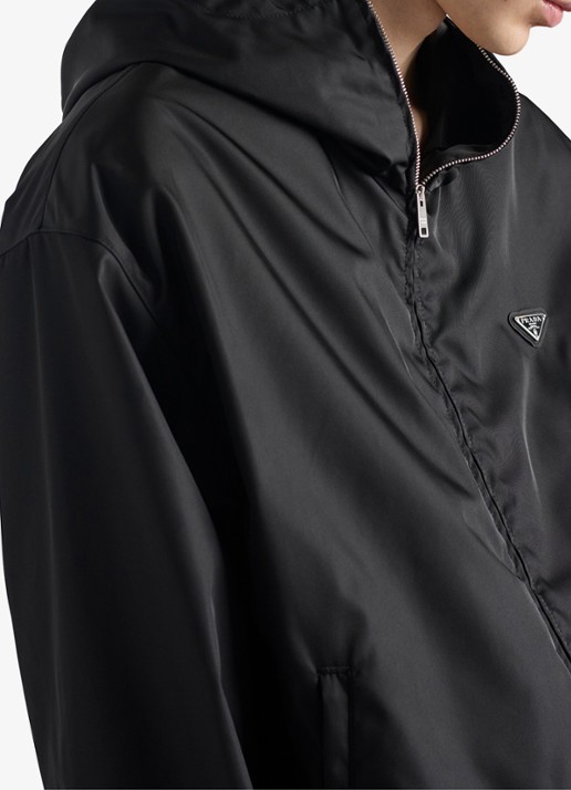 Prada Re-Nylon oversized jack met steekzakken - detail 4 zwart