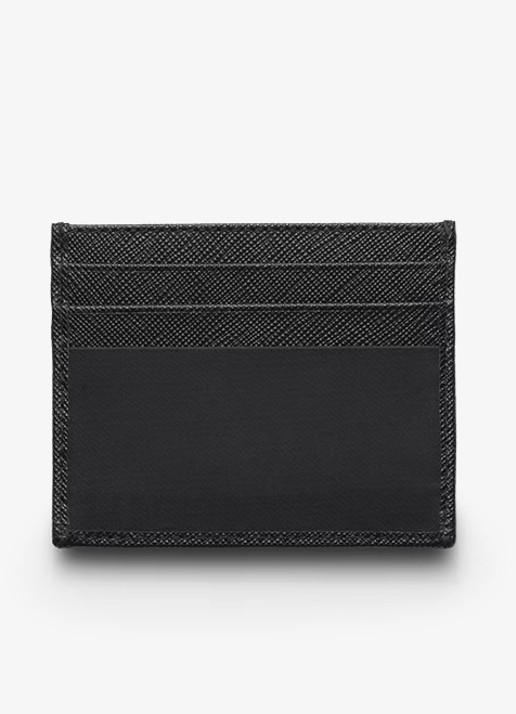 Prada Re-Nylon pasjeshouder met leren details - achterkant 2 zwart