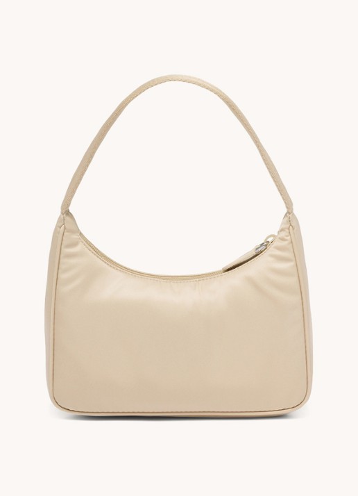 Prada Re-Nylon Re-Edition 2000 Mini schoudertas met logo - detail 4 beige