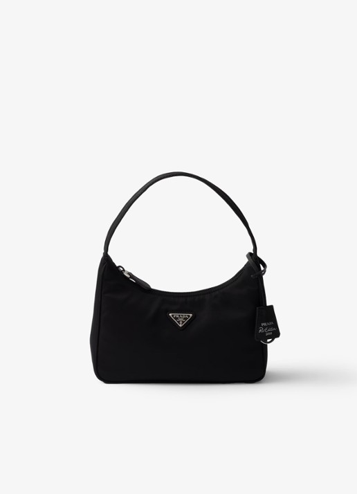 Prada Re-Nylon Re-Edition 2000 Mini schoudertas met logo - voorkant zwart