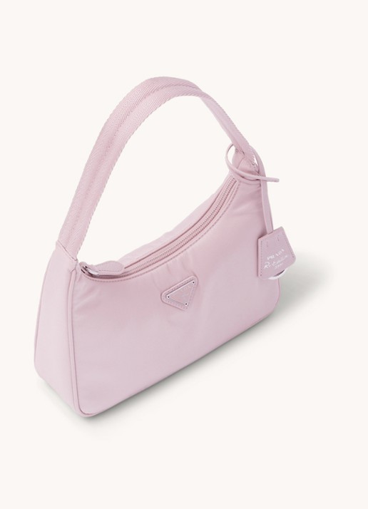 Prada Re-Nylon Re-Edition 2000 Mini schoudertas met logo - achterkant 3 roze