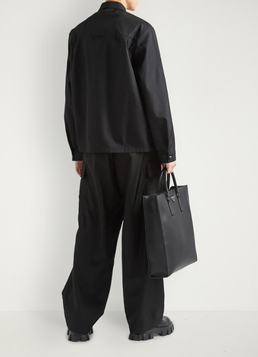 Prada Re-Nylon regular fit overhemd met logo - achterkant 6 zwart
