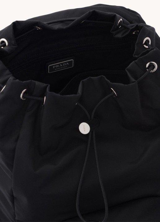 Prada Re-Nylon rugzak met kalfsleren details - detail 5 zwart