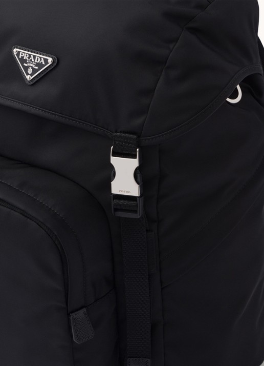 Prada Re-Nylon rugzak met kalfsleren details - detail 6 zwart