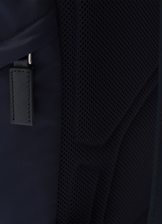 Prada Re-Nylon rugzak met kalfsleren details - detail 4 donkerblauw