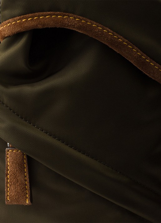 Prada Re-Nylon rugzak met leren details - detail 3 legergroen