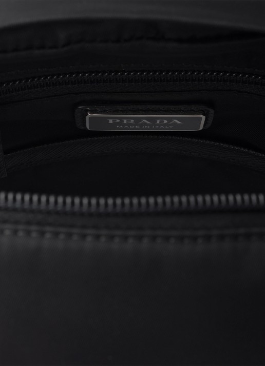 Prada Re-Nylon rugzak met leren details - detail 4 zwart