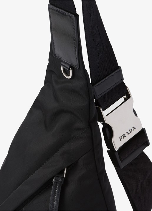 Prada Re-Nylon rugzak met leren details - detail 5 zwart