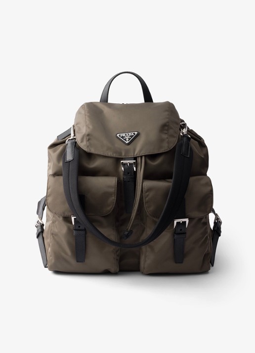 Prada Re-Nylon rugzak met leren details