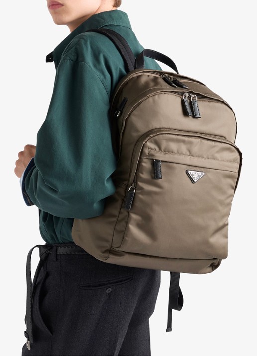 Prada Re-Nylon rugzak met logo - voorkant 3 