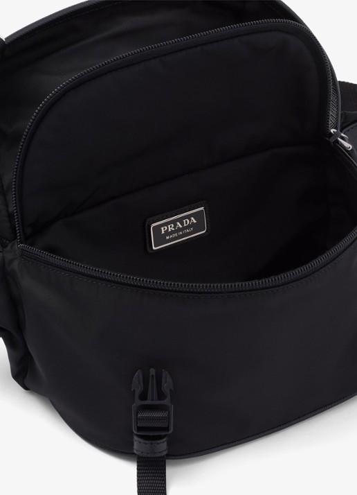 Prada Re-Nylon schoudertas met leren details - detail 5 zwart