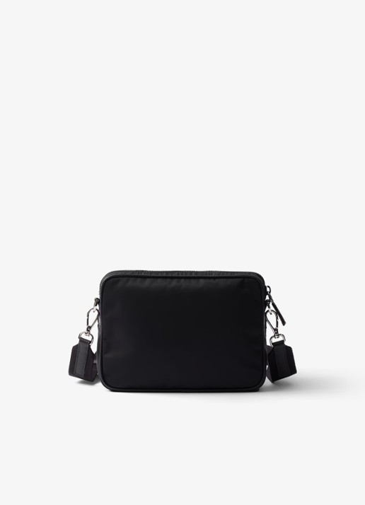 Prada Re-Nylon schoudertas met leren details - achterkant 7 zwart