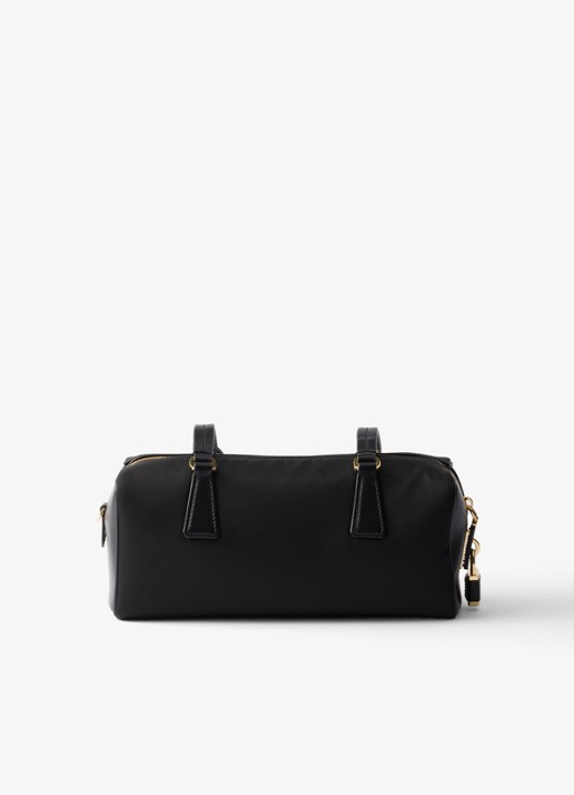Prada Re-Nylon schoudertas met leren details - achterkant 3 zwart