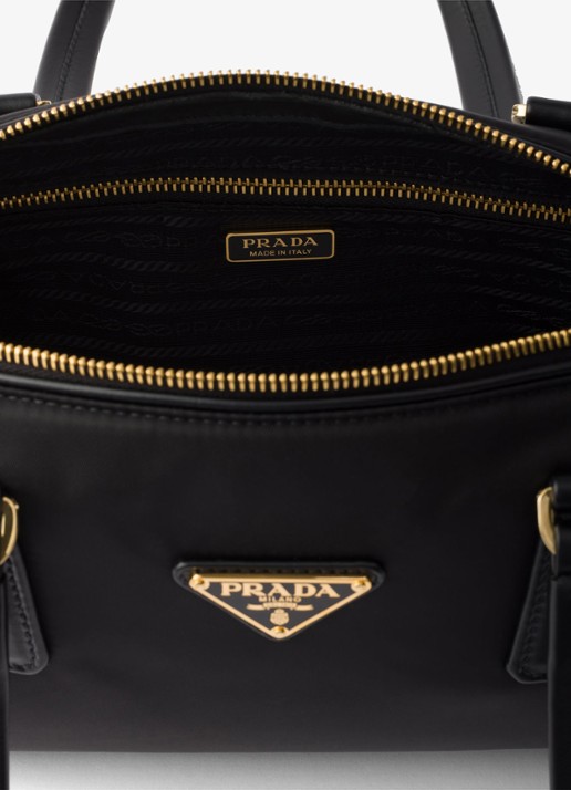 Prada Re-Nylon schoudertas met leren details - detail 5 zwart