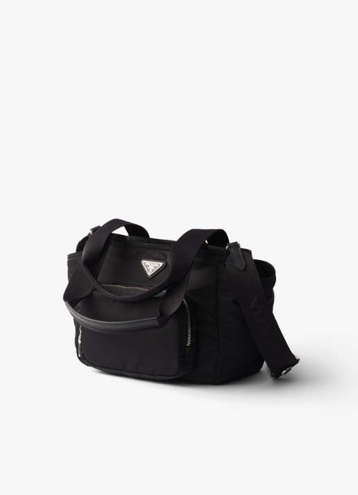 Prada Re-Nylon schoudertas met leren details - detail 5 zwart