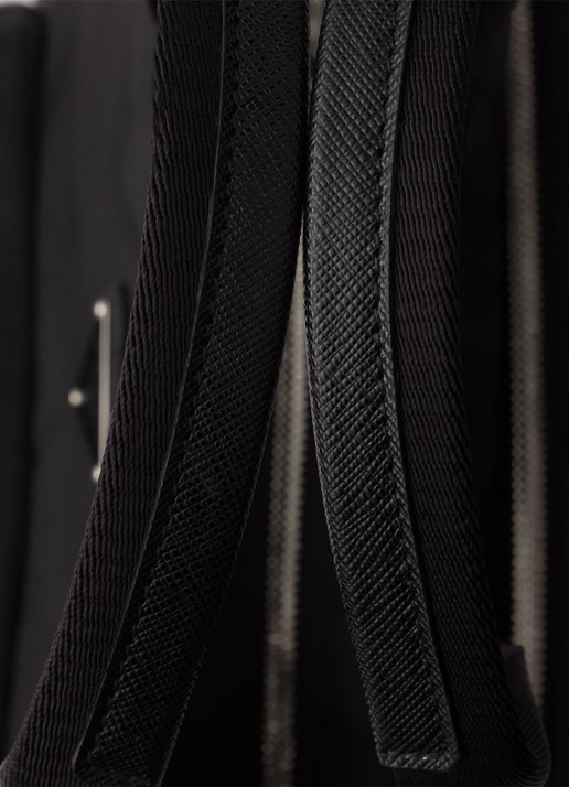 Prada Re-Nylon schoudertas met leren details - detail 7 zwart