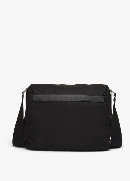 Prada Re-Nylon schoudertas met leren details - achterkant 7 zwart