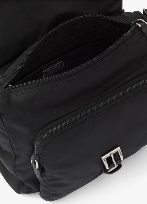 Prada Re-Nylon schoudertas met leren details - detail 5 zwart