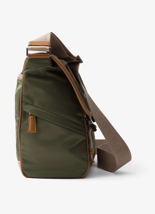 Prada Re-Nylon schoudertas met leren details - detail 6 legergroen