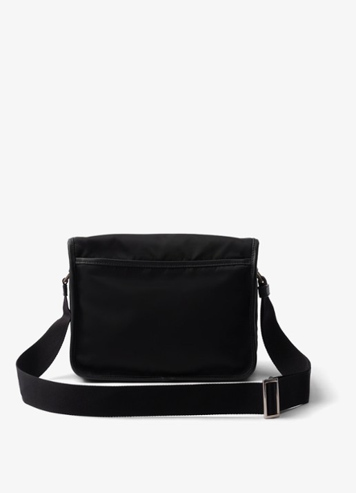 Prada Re-Nylon schoudertas met leren details - achterkant 7 zwart