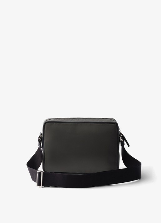 Prada Re-Nylon schoudertas met leren details - achterkant 3 antraciet