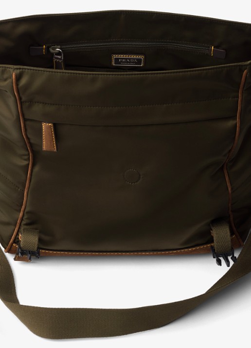 Prada Re-Nylon schoudertas met leren details - detail 5 legergroen
