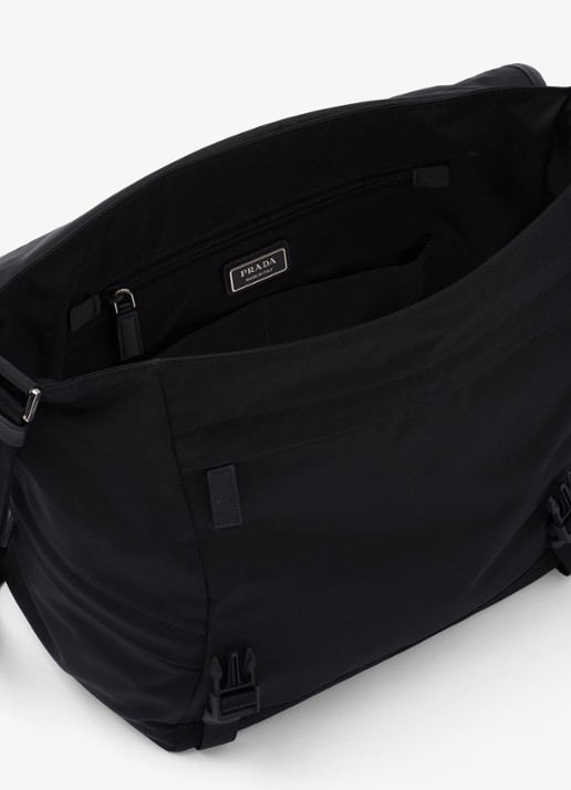 Prada Re-Nylon schoudertas met leren details - detail 4 zwart