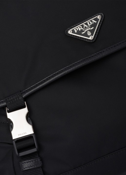 Prada Re-Nylon schoudertas met leren details - detail 5 zwart