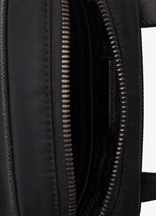 Prada Re-Nylon schoudertas met leren details - detail 5 zwart
