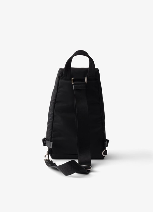 Prada Re-Nylon schoudertas met leren details - detail 3 zwart