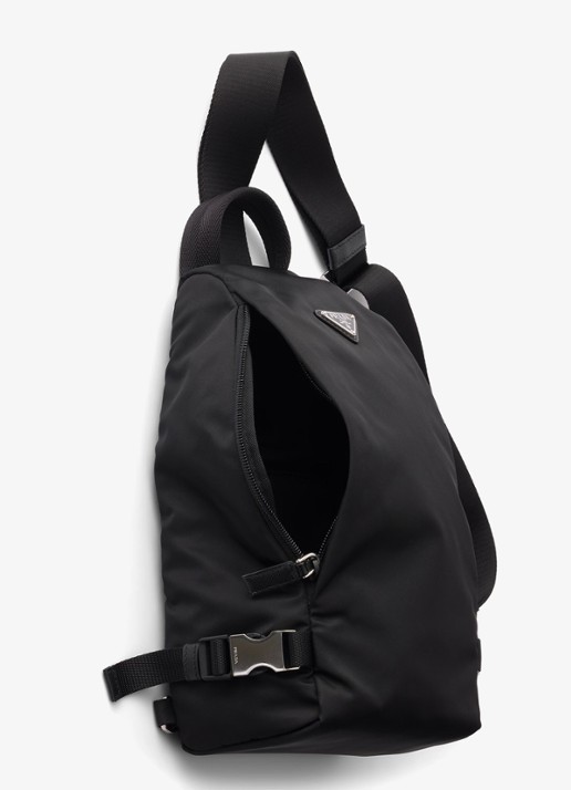 Prada Re-Nylon schoudertas met leren details - detail 5 zwart