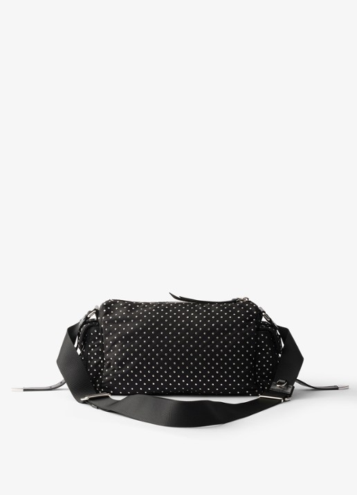 Prada Re-Nylon schoudertas met studs - achterkant 3 zwart
