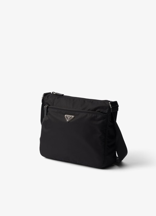 Prada Re-Nylon schoudertas met verstelbare schouderriem - detail zwart