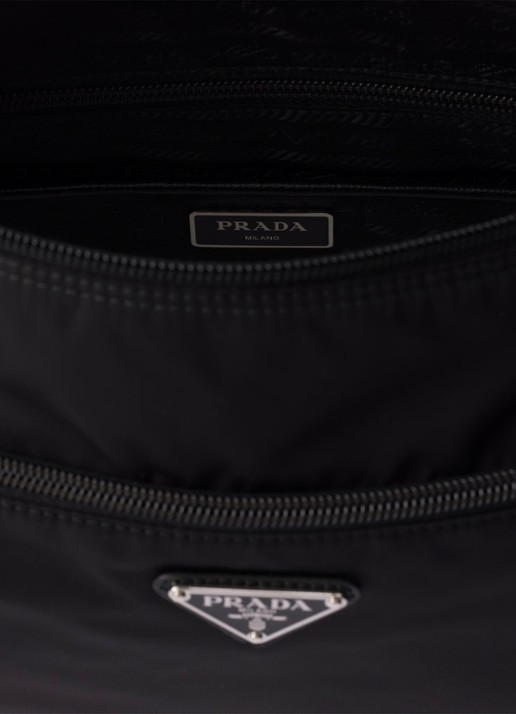 Prada Re-Nylon schoudertas met verstelbare schouderriem - detail 2 zwart