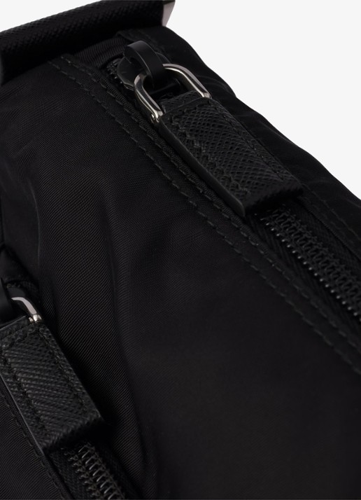 Prada Re-Nylon schoudertas met verstelbare schouderriem - detail 3 zwart