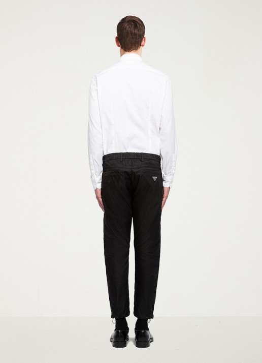 Prada Re-Nylon slim fit pantalon met steekzakken - achterkant 3 zwart