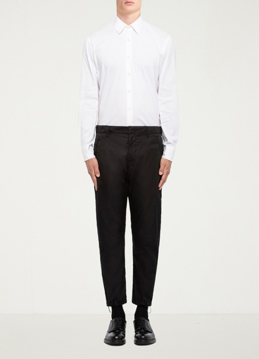 Prada Re-Nylon slim fit pantalon met steekzakken - voorkant 2 zwart